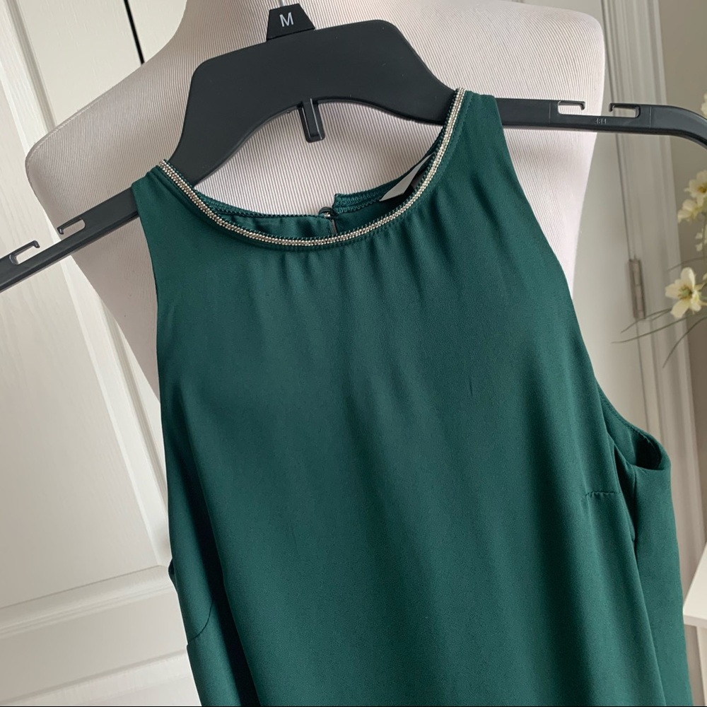 *Flaw* H&M emerald green asymmetrical shift Dress - Picture 2 of 10